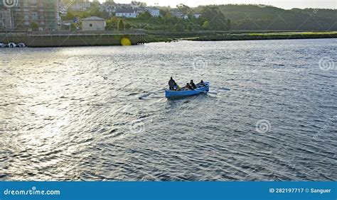 Panoramic View of the Navia River, Principality of Asturias Editorial ...