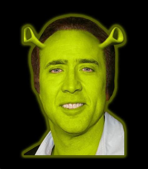 Nicolas Shrek Cage - Nicholas Cage Funny Wall Art Print Nic Cage Funny ...