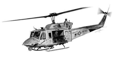 Huey Helicopter Drawing at PaintingValley.com | Explore collection of ...