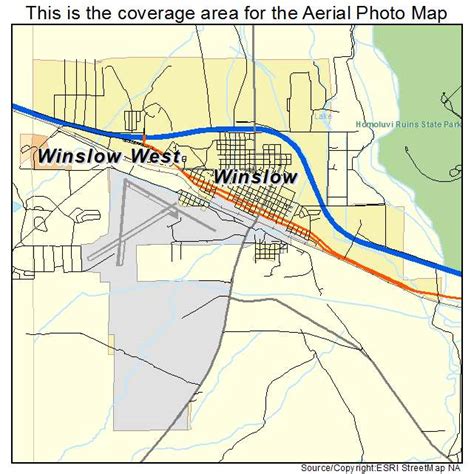 Aerial Photography Map of Winslow, AZ Arizona