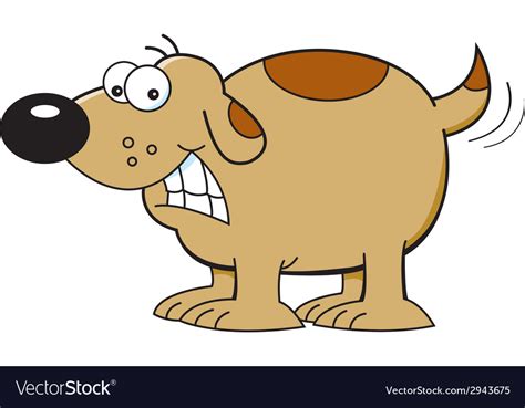 Cartoon Dog Wagging Tail Royalty Free Vector Image