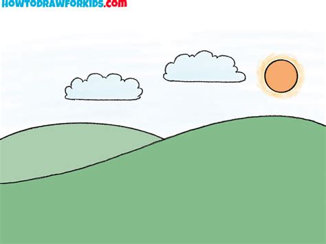 How to Draw Hills - Easy Drawing Tutorial For Kids