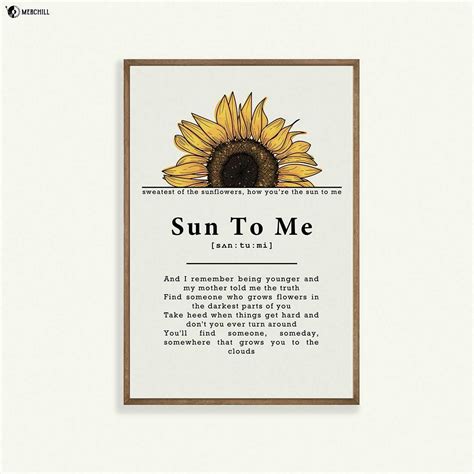 Zach Bryan Poster Sun to Me Lyrics | Me too lyrics, Country lyrics ...