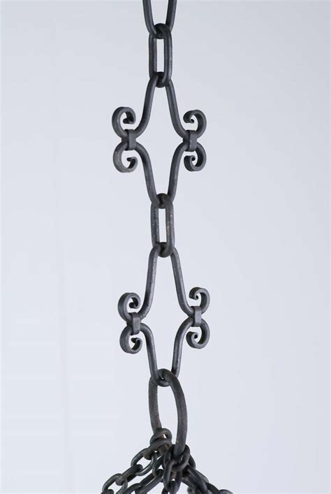 Large Wrought Iron Hand Forged Detailed Chandelier | Olde Good Things