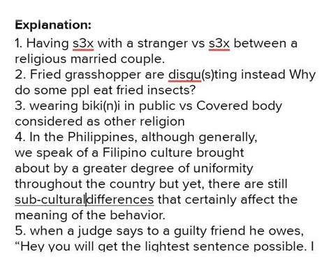 give 5 examples of cultural relativism unrelated answer report ...