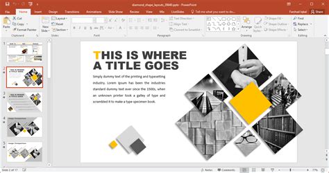 diamond shape layouts for PowerPoint - FPPT