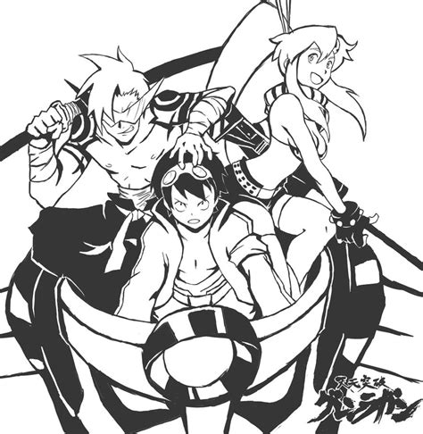 Gurren Lagann Lineart by badokami on DeviantArt