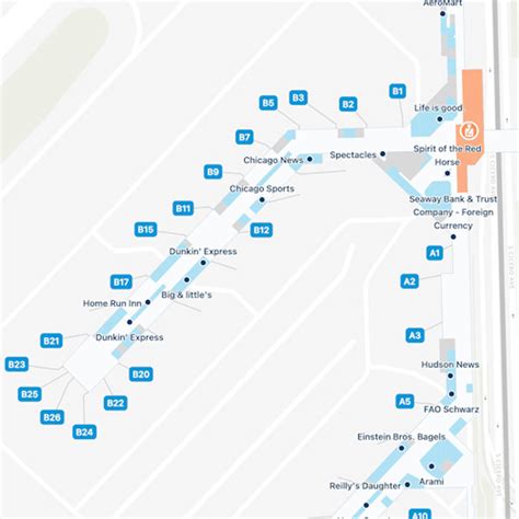 Chicago Midway Airport Concourse B Map & Guide