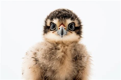 Premium Photo | A baby peregrine falcon with white background