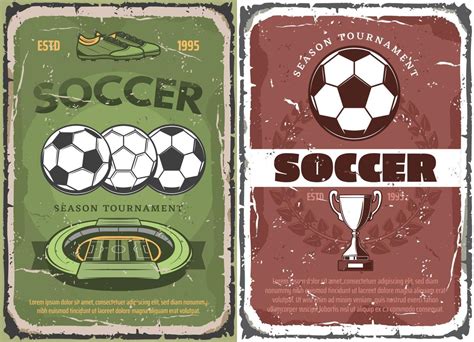 Vintage grunge soccer game posters 16167957 Vector Art at Vecteezy