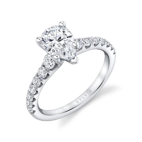 Pear Shaped Classic Engagement Ring - Veronique