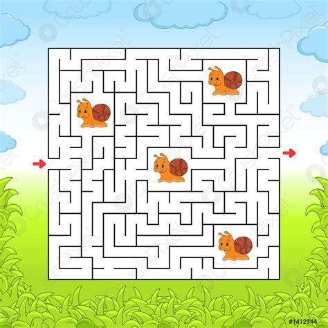 Maze Game for kids Funny labyrinth Education developing worksheet ...