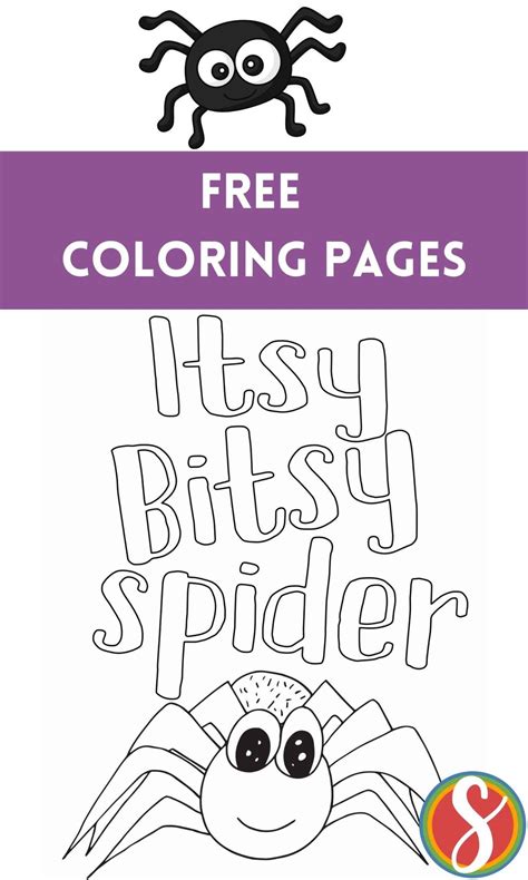 Incy Wincy Spider Colouring Pages