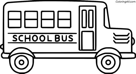 Easy School Bus Coloring Page - ColoringAll