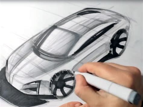 3/4 Front Perspective Car Drawing Tutorial - Car Body Design