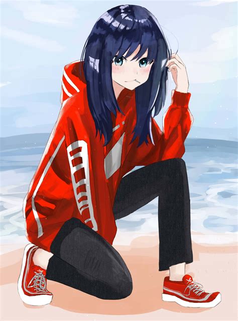 Download Anime Girl Wearing a Hoodie Lookin' Good | Wallpapers.com