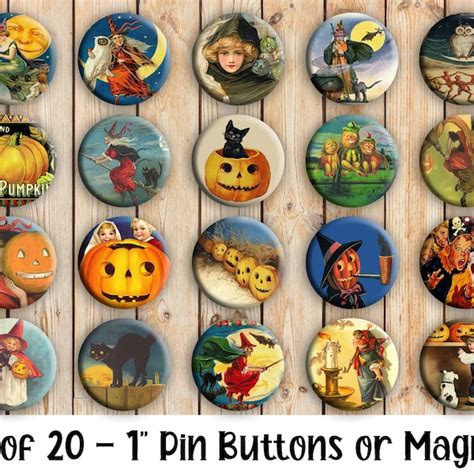 Halloween Buttons - Etsy