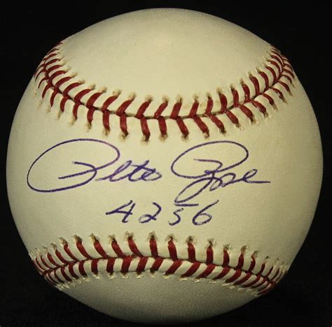 Pete Rose Signed OML Baseball Inscribed "4256" (PSA COA) | Pristine Auction