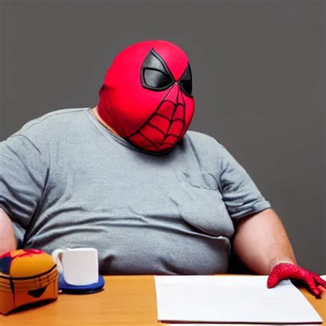 portrait photo of old, fat spiderman with a mask doing | Stable Diffusion