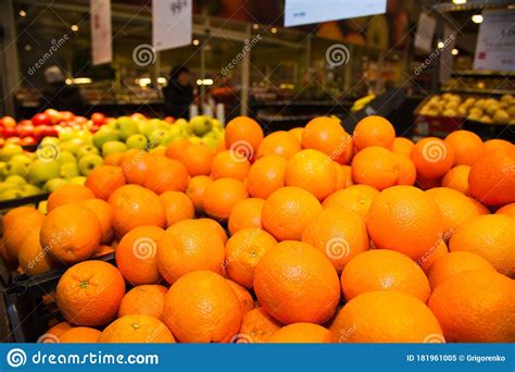 Orange fruit on the market stock image. Image of supermarket - 181961005