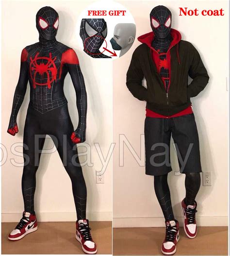 Spider Man Costume Miles Morales Spiderman Cosplay Costume ...