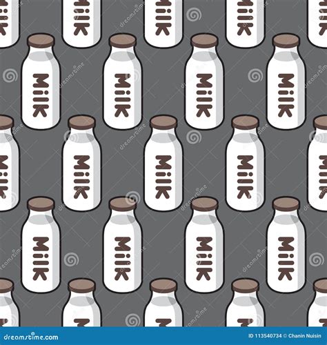 Milk Bottle Seamless Pattern Vector Isolated Wallpaper Background Stock ...