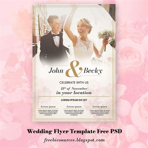 Wedding Flyer Template A4 Size - Free PSD Download wedding flyer ...