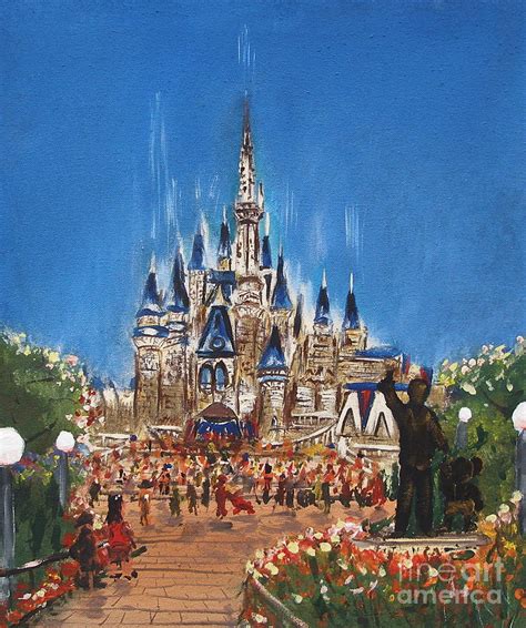 Disney World Painting by Miroslaw Chelchowski