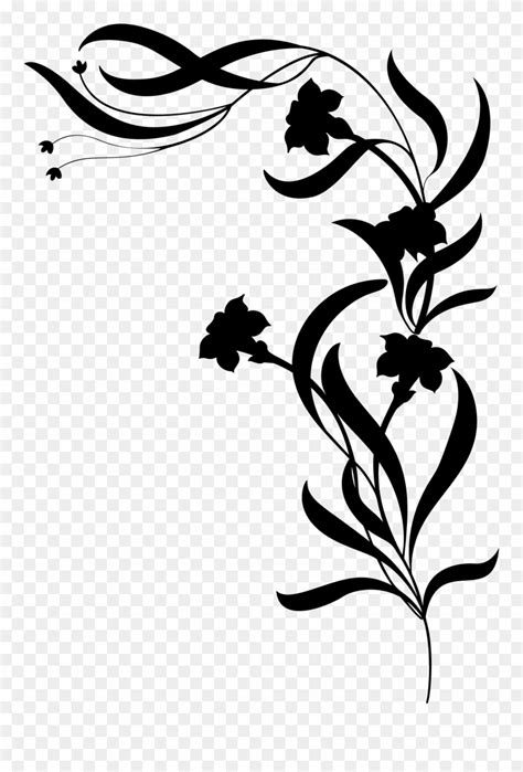 Flower Vine Silhouette Png Clipart (#1166486) - PinClipart