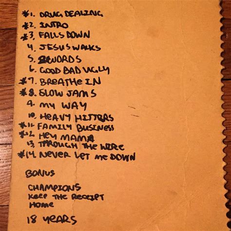 Consequence Shares Kanye West 'The College Dropout' Hand Written Track ...