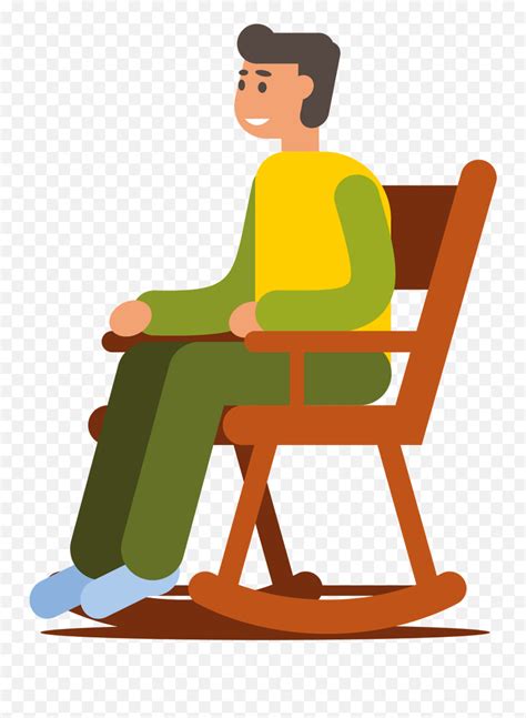 Man In Rocking Chair Clipart - Man Sitting On Chair Clipart Png Emoji ...