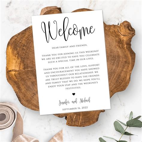 Wedding Welcome Letter Template Welcome Bag Note Welcome Bag - Etsy Denmark