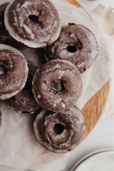 Glazed Chocolate Cake Doughnuts - Alpine Ella