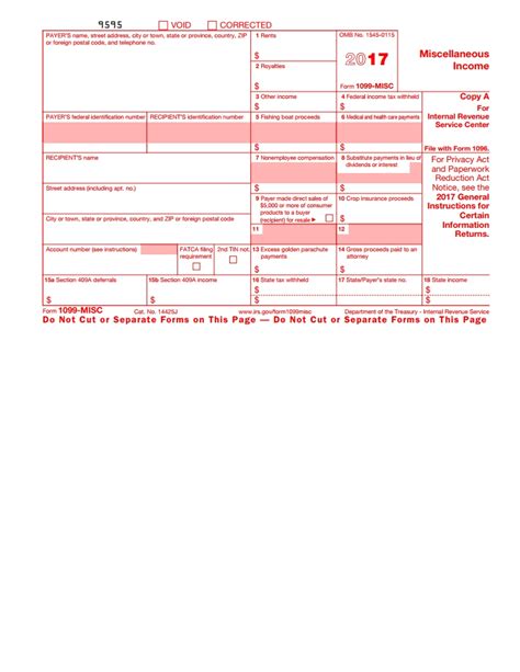 Printable Irs Form 1099 Misc - Printable Forms Free Online