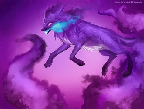 Purple shadow fox by Static-ghost on DeviantArt