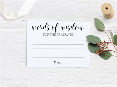 Instant Download Words of Wisdom for the Graduate Cards - Etsy