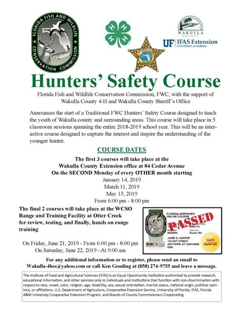 Hunters' Safety Course - UF/IFAS Extension Wakulla County