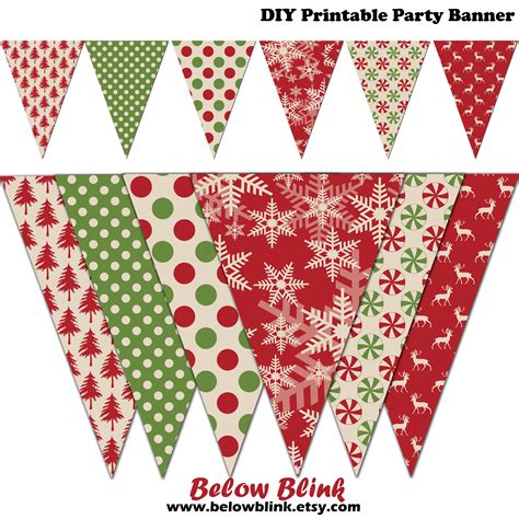 Christmas Banner Printable Christmas Bunting Holiday Party - Etsy