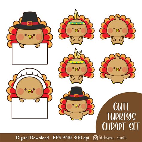 Cute Thanksgiving Clipart, Thanksgiving Clipart, Turkey Clipart, Cute ...