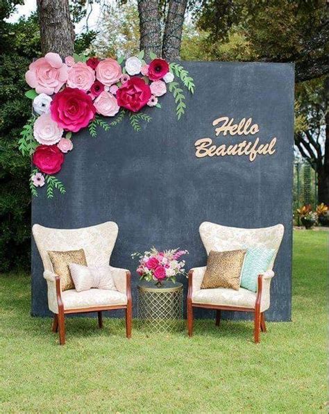 Duo sillones | Paper flower wall wedding, Bridal shower flowers, Flower ...