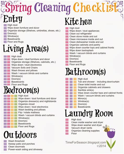 A Time For Seasons: Free Printable Spring Cleaning Checklist | Spring ...