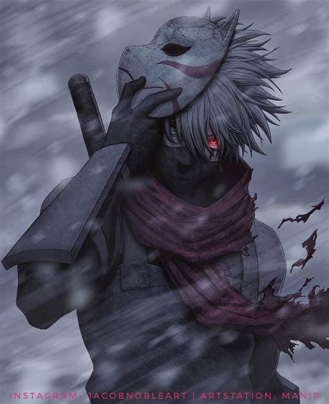 This incredible piece of Kakashi artwork is my new lock screen, figured ...