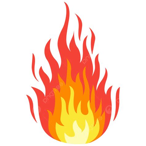 Red Vector Flame Fire Clipart Design With Orange Yellow White ...