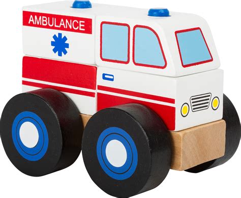 Wooden Toy - Construction Ambulance | Poppy Dog Gifts