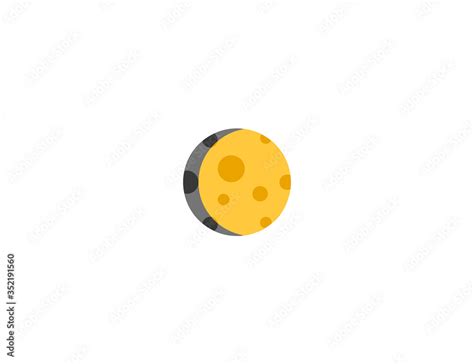 Waxing Gibbous Moon vector flat icon. Isolated Moon Cycle, Lunar phases ...