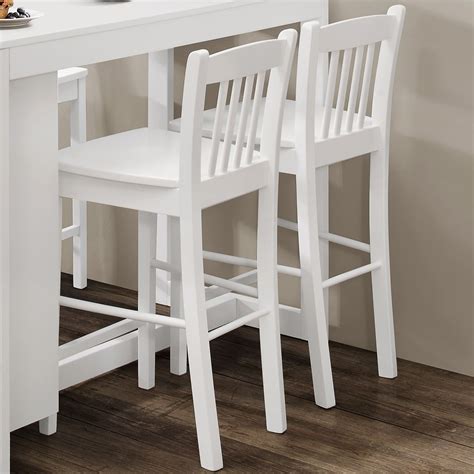 Jofran 816EC-BS293KD Tribeca Slat Back Counter Height Stool White (Set ...