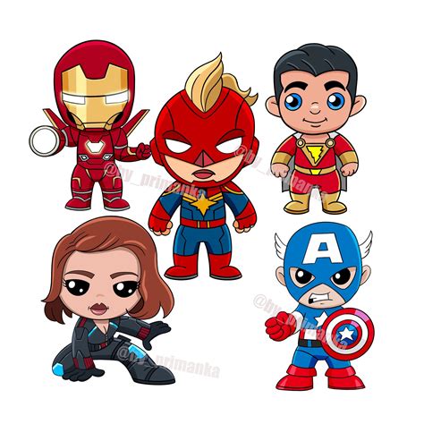 PNG Iron man, Captain America, Captain Marvel, Black Widow, Shazam ...