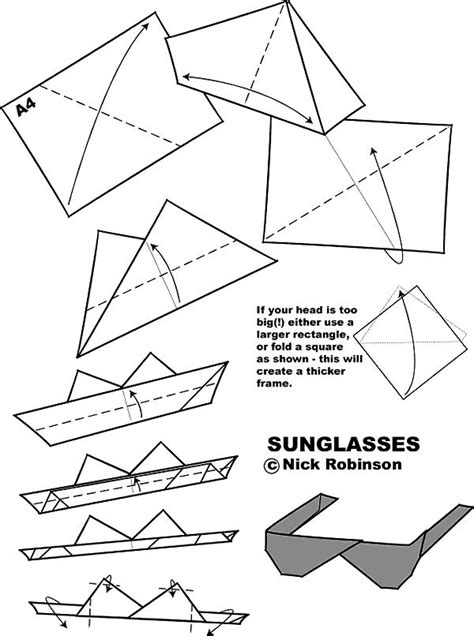 Origami Fun : Sunglasses | Origami sencillo, Instrucciones de origami ...