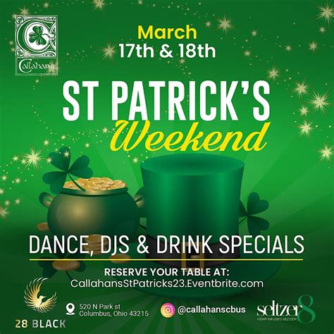 St. Patricks Day Weekend Parties | Callahan's Columbus | March 17 to ...