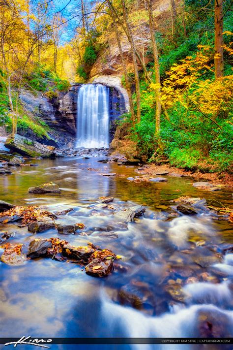 Looking Glass Falls Brevard North Carolina Fall Colors | Royal Stock Photo